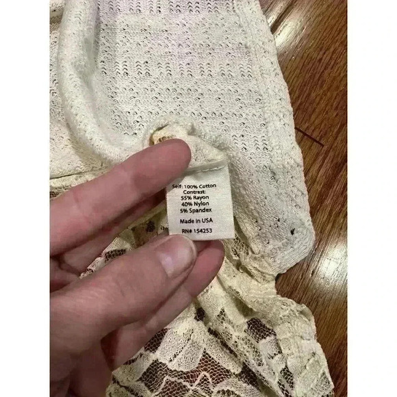 Crowned Free One Lace Floral Lace Ivory Shawl Kimono Cover Up Festival - Picture 5 of 7